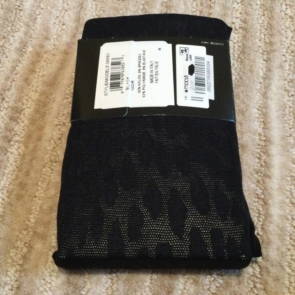 DKNY Fashion Hosiery Animal Burnout Tight Black Size Medium